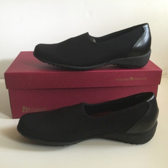 Munro Traveler Size 8W Black Stretch Comfort Shoes #741687 USA - Picture 8 of 16